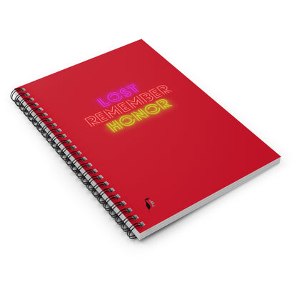 Spiral Notebook - Ruled Line: Lost Remember Honor Dark Red