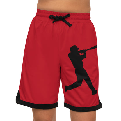 Basketball Rib Shorts: Baseball Dark Red