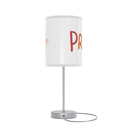 Lamp on a Stand, US|CA plug: LGBTQ Pride White 