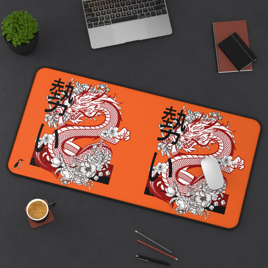 Desk Mat: Dragons Orange
