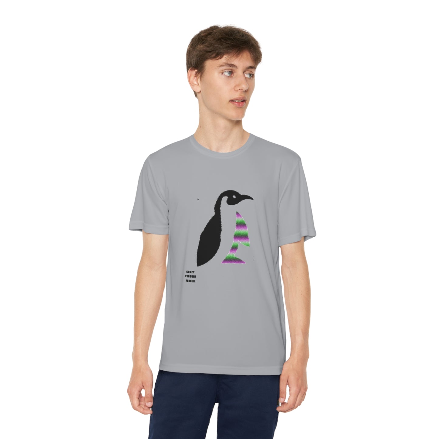 Youth Competitor Tee #1 : Crazy Penguin World Logo 