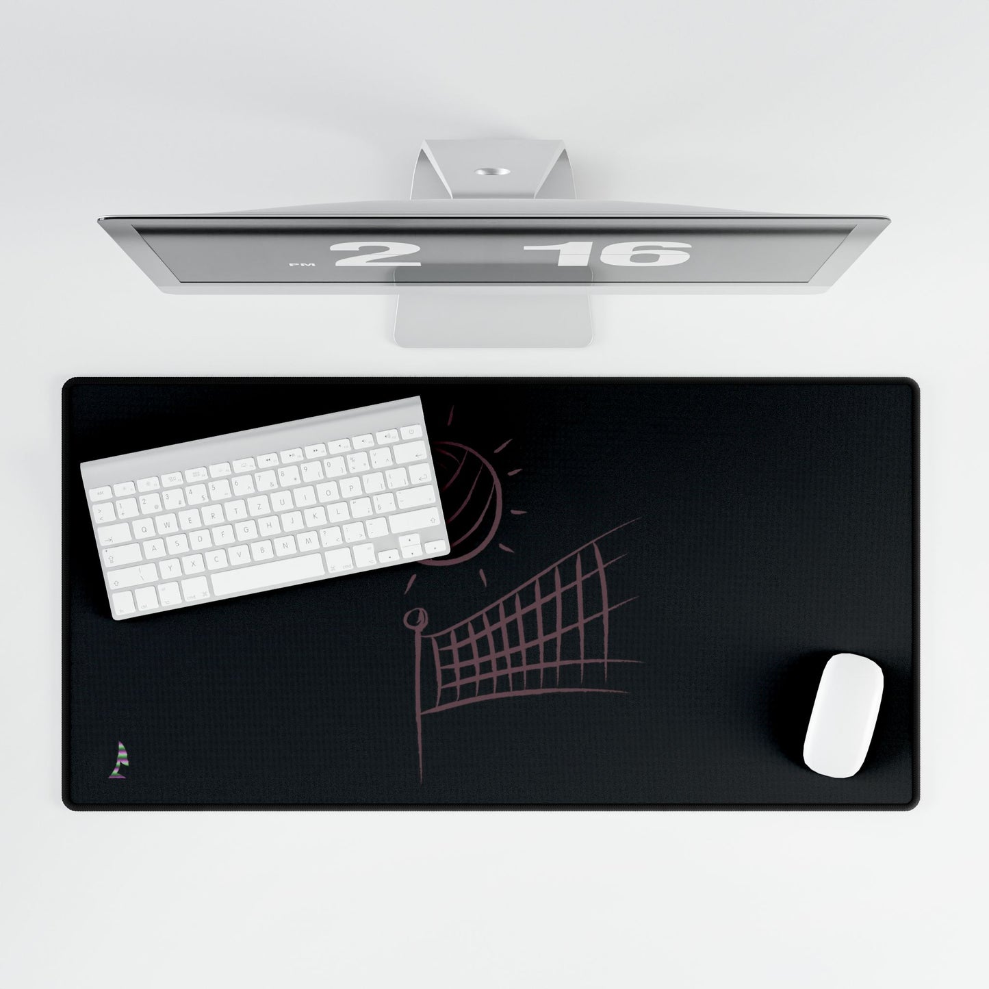 Desk Mats: Volleyball Black