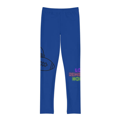 Youth Full-Length Leggings: Football Dark Blue