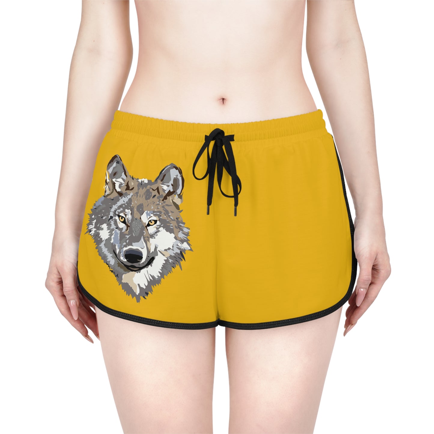 Women's Relaxed Shorts: Wolves Yellow