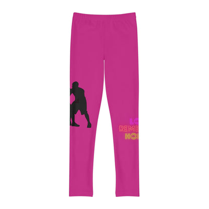 Youth Full-Length Leggings: Basketball Pink