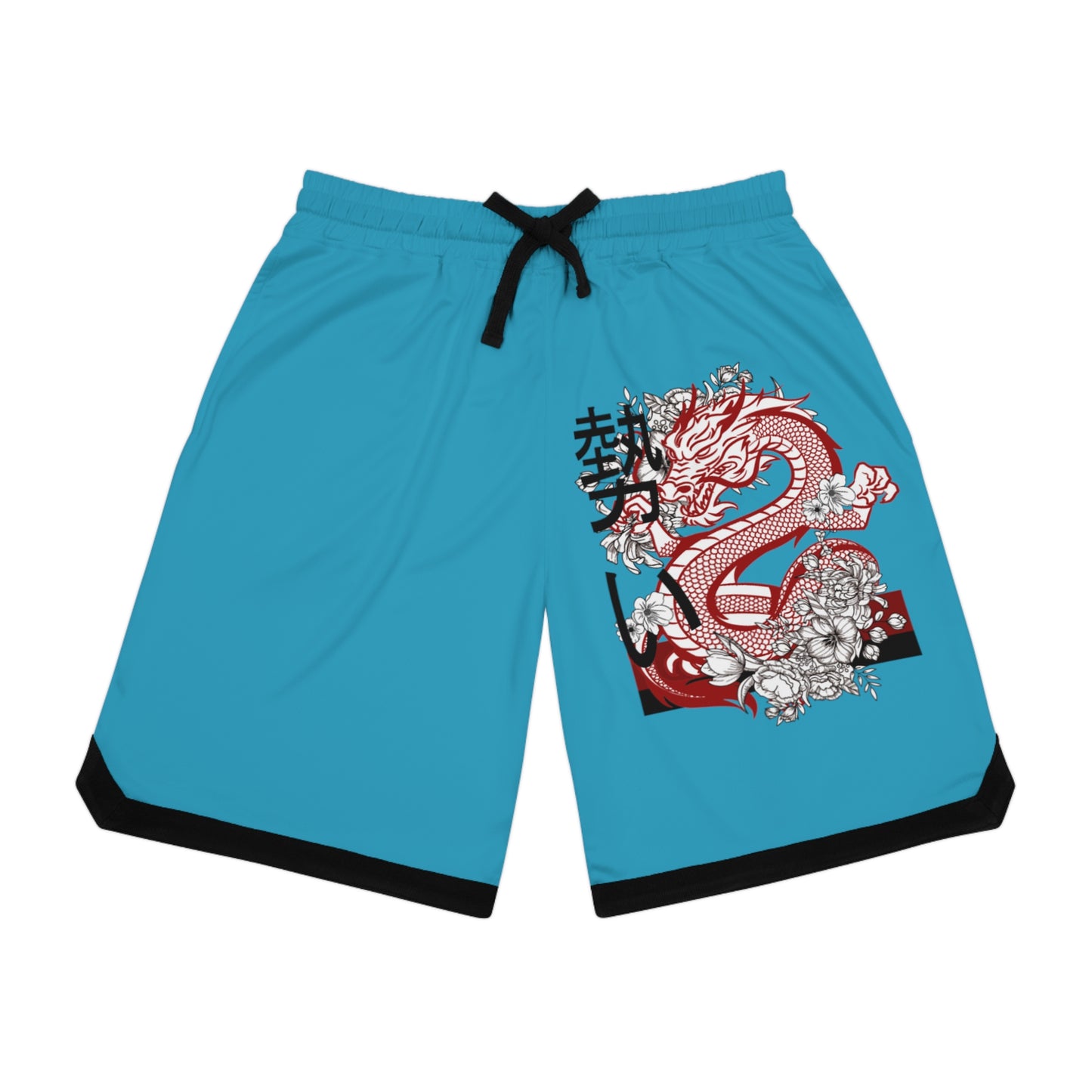 Basketball Rib Shorts: Dragons Turquoise