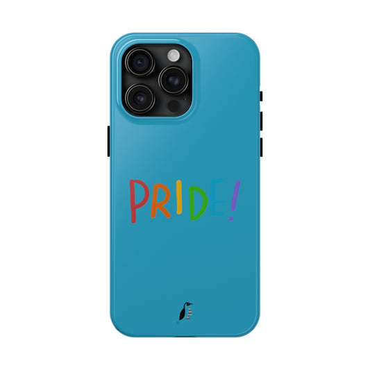 Tough Phone Cases (for iPhones): LGBTQ Pride Turquoise