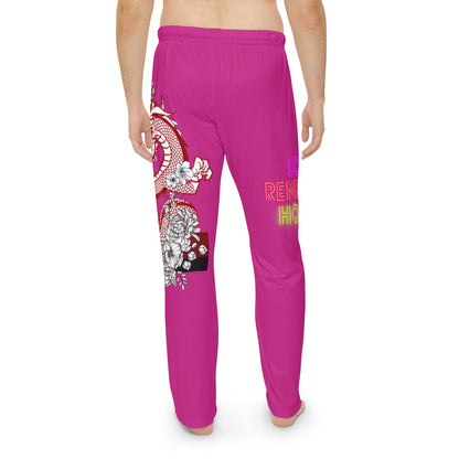 Men's Pajama Pants: Dragons Pink