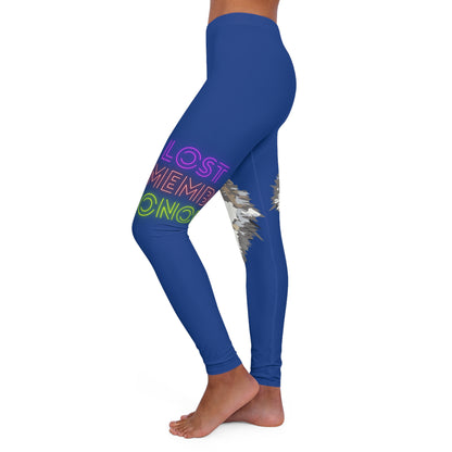 Women's Spandex Leggings: Wolves Dark Blue