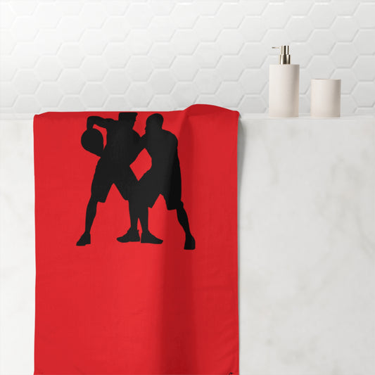 Mink-Cotton Towel: Basketball Red