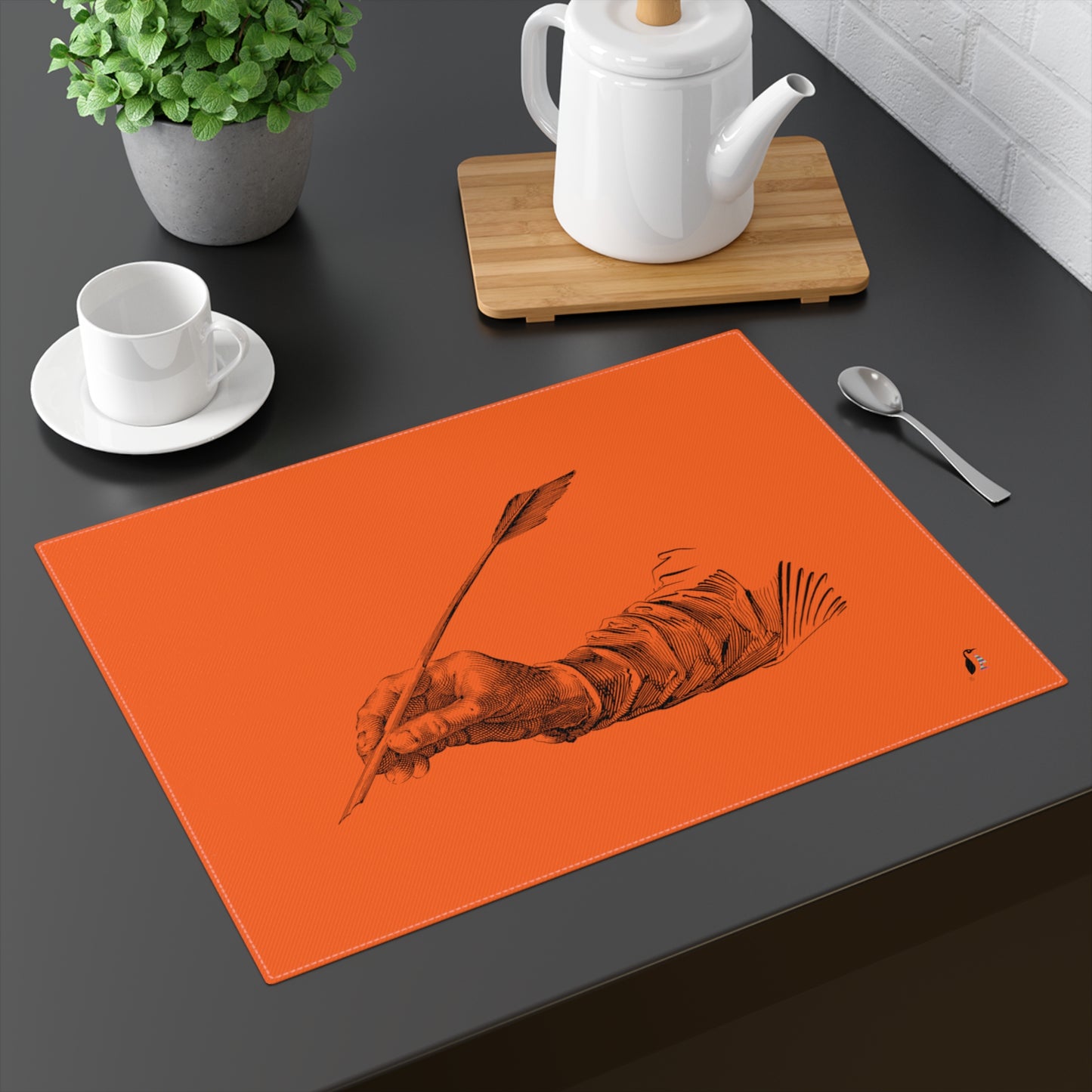 Placemat, 1pc: Writing Orange