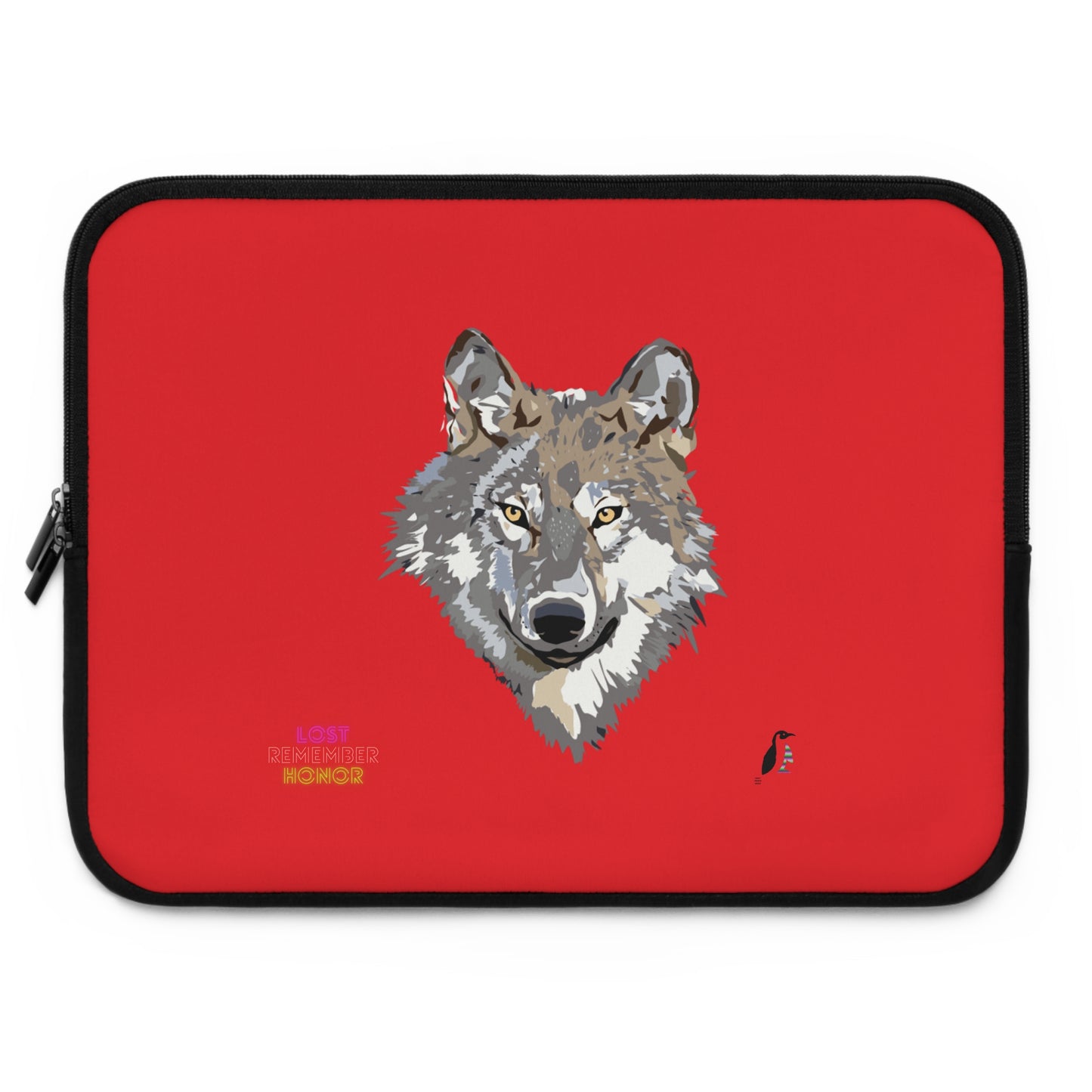 Laptop Sleeve: Wolves Red