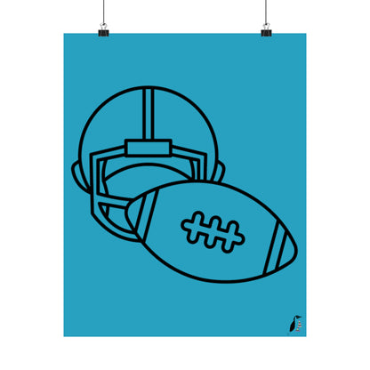 Premium Matte Vertical Posters: Football Turquoise