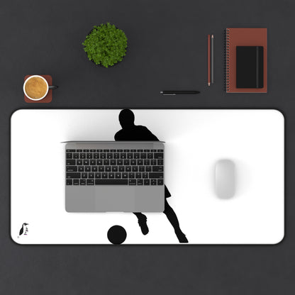 Desk Mat: Soccer White