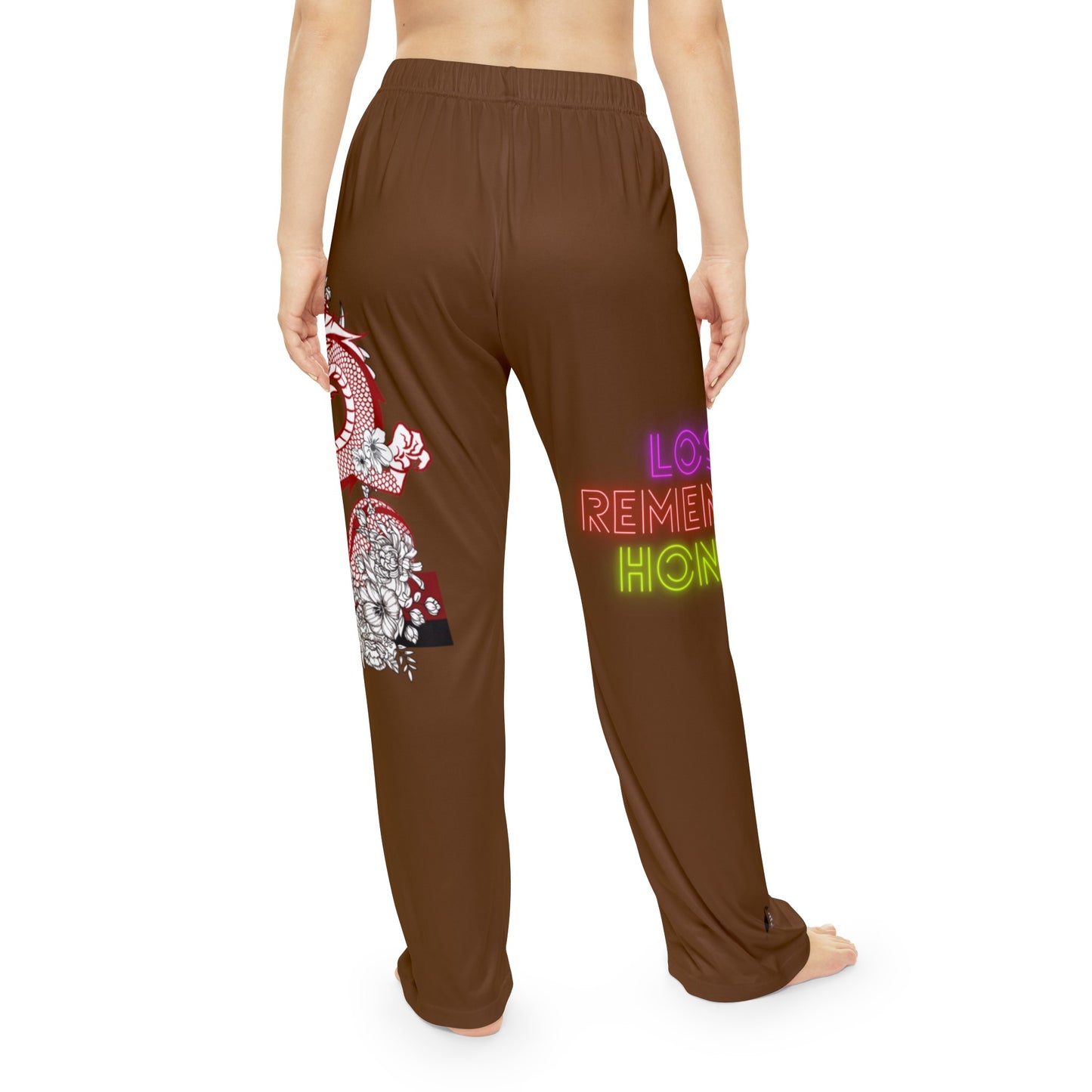 Women's Pajama Pants: Dragons Brown