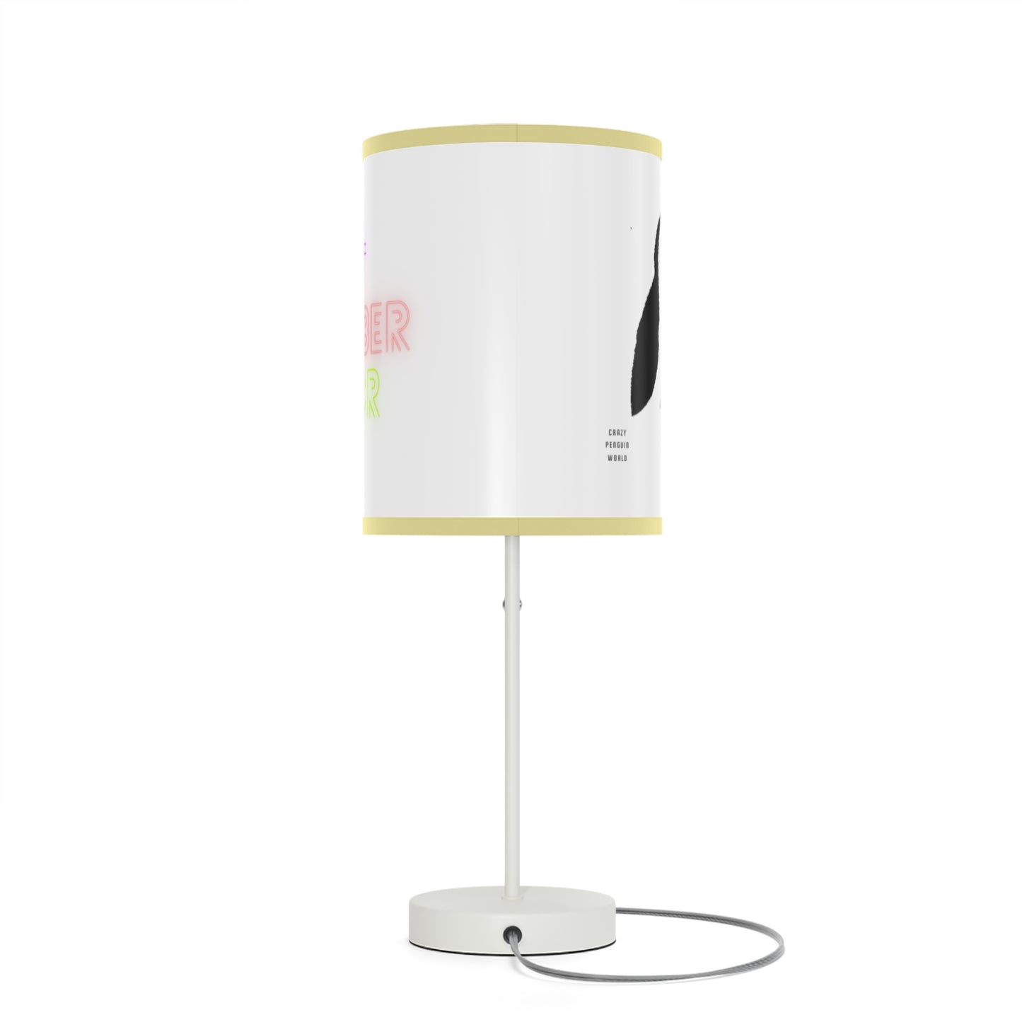 Lamp on a Stand, US|CA plug: Crazy Penguin World Logo White