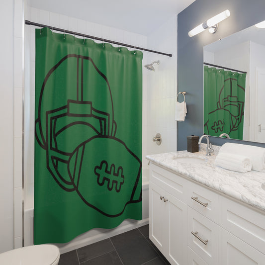Shower Curtains: #1 Football Dark Green