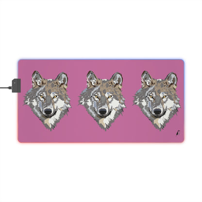 LED Gaming Mouse Pad: Wolves Lite Pink