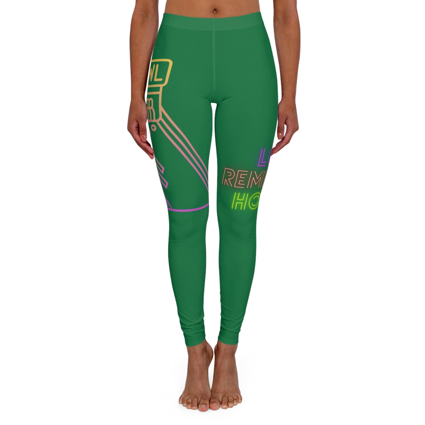 Women's Spandex Leggings: Bowling Dark Green