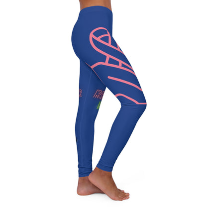 Women's Spandex Leggings: Fight Cancer Dark Blue