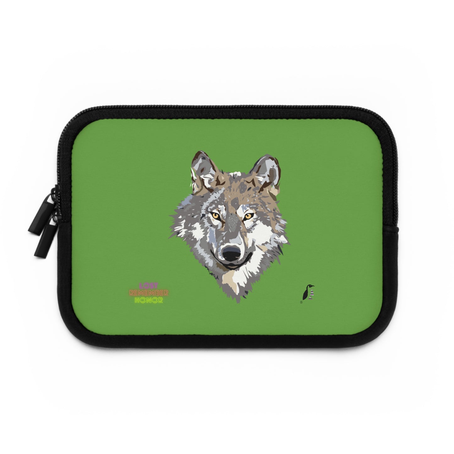 Laptop Sleeve: Wolves Green