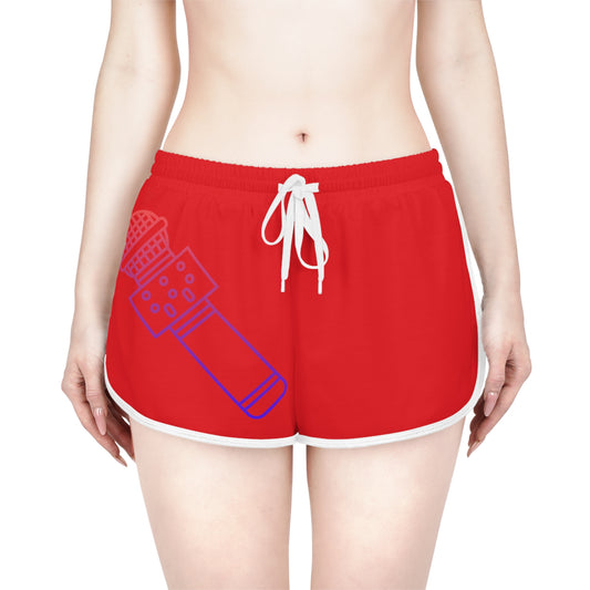 Women's Relaxed Shorts: Music Red
