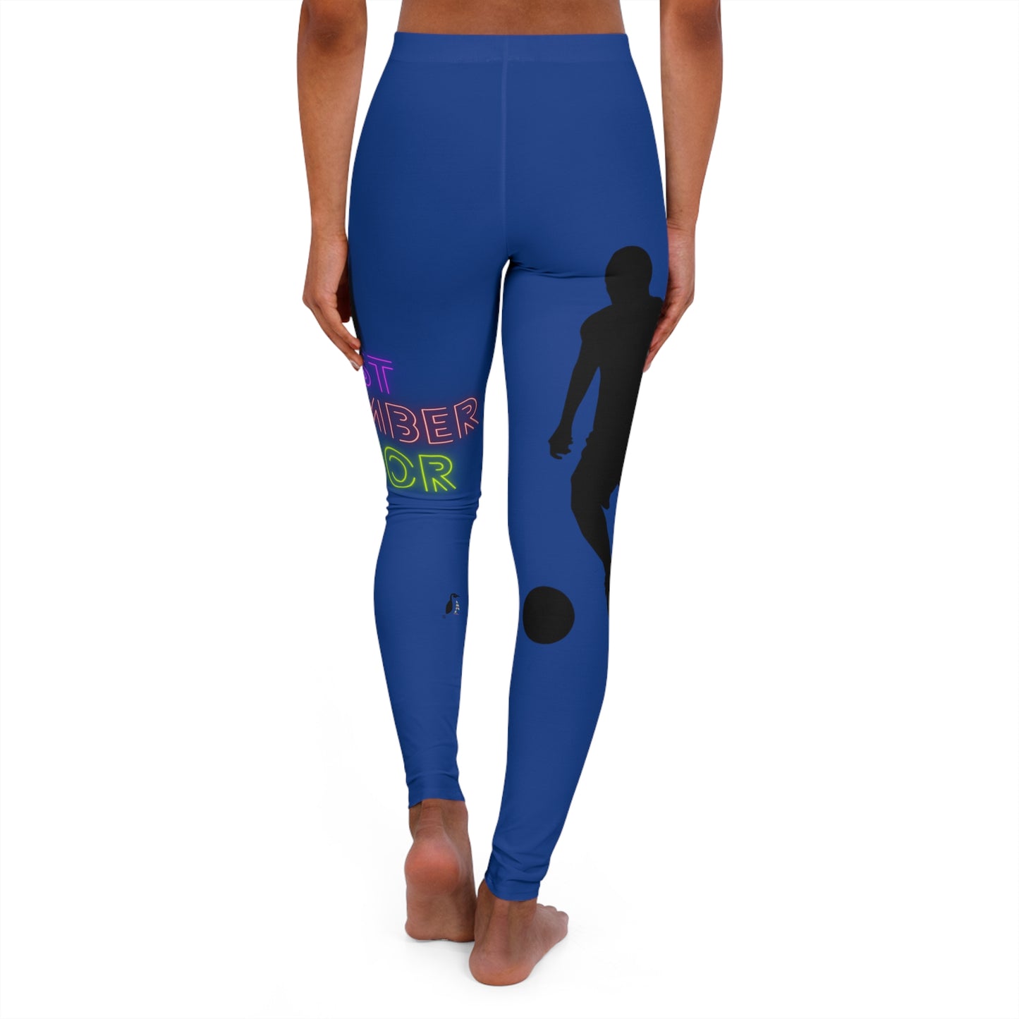 Women's Spandex Leggings: Soccer Blue