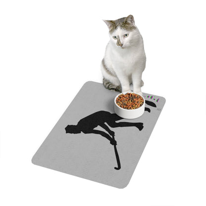 Pet Food Mat: Hockey Lite Grey
