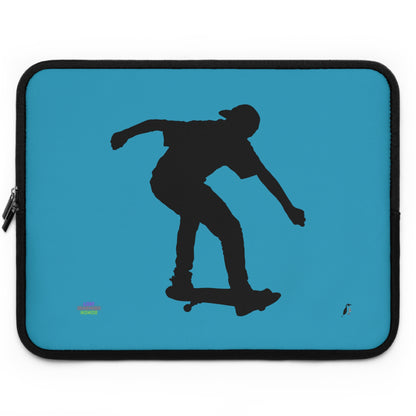 Laptop Sleeve: Skateboarding Turquoise