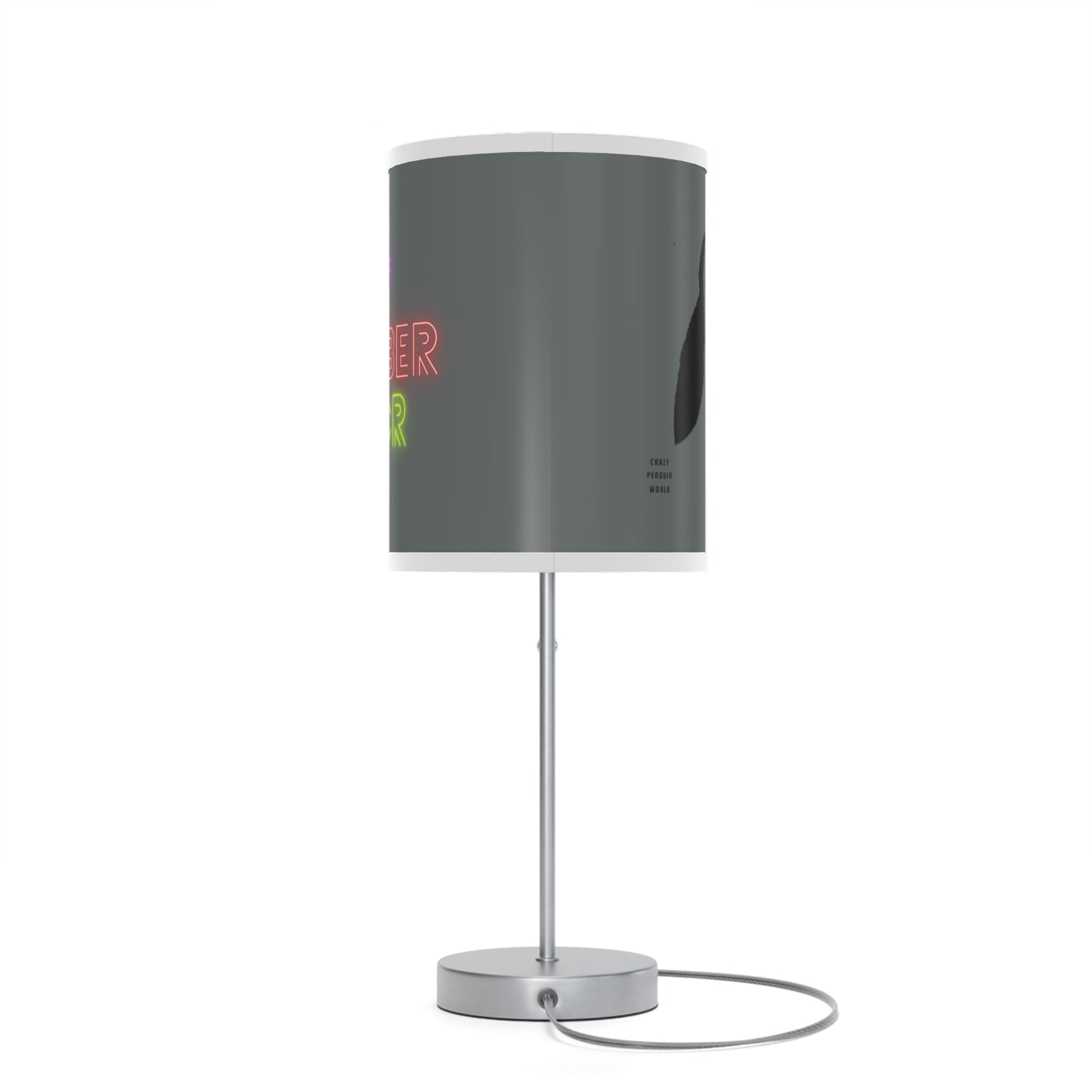 Lamp on a Stand, US|CA plug: Crazy Penguin World Logo Dark Grey