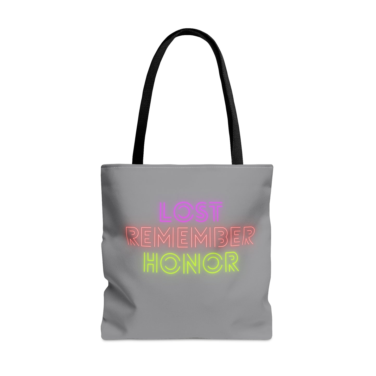 Tote Bag: Lost Remember Honor Grey