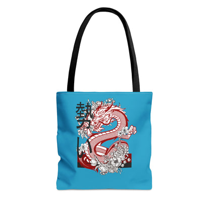 Tote Bag: Dragons Turquoise