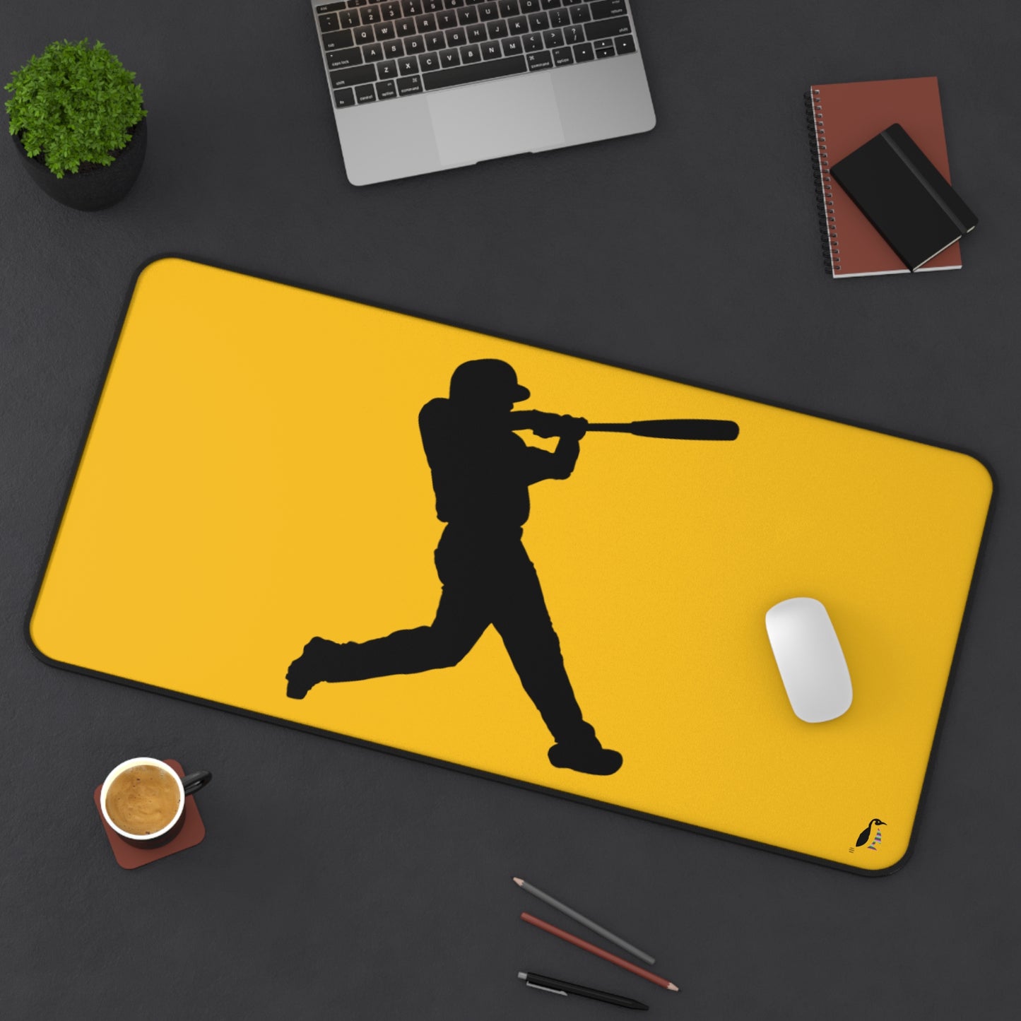 Desk Mat: Baseball Yellow