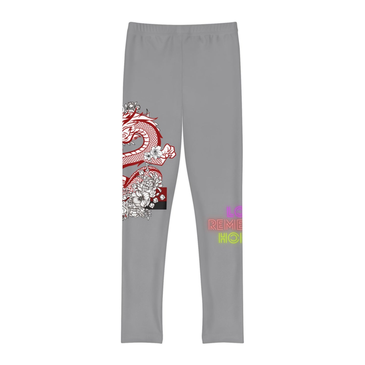 Youth Full-Length Leggings: Dragons Grey