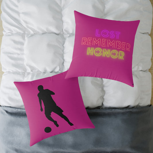 Spun Polyester Pillow: Soccer Pink