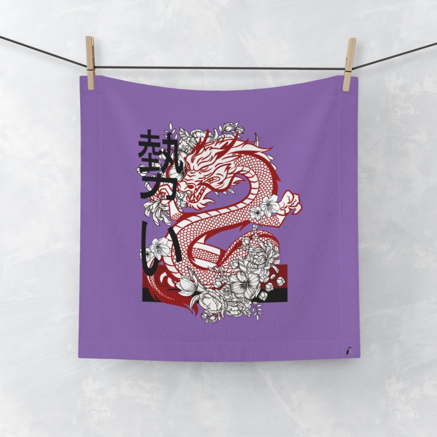 Face Towel: Dragons Lite Purple