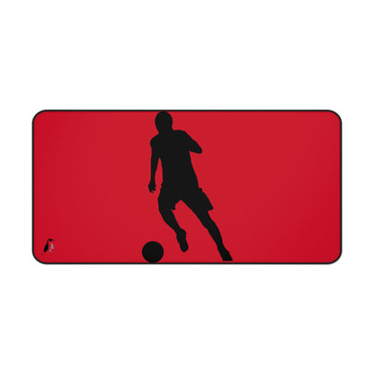 Desk Mat: Soccer Dark Red