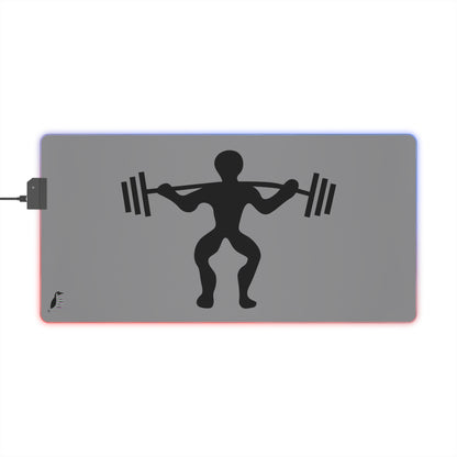 LED Gaming Mouse Pad: Weightlifting Grey