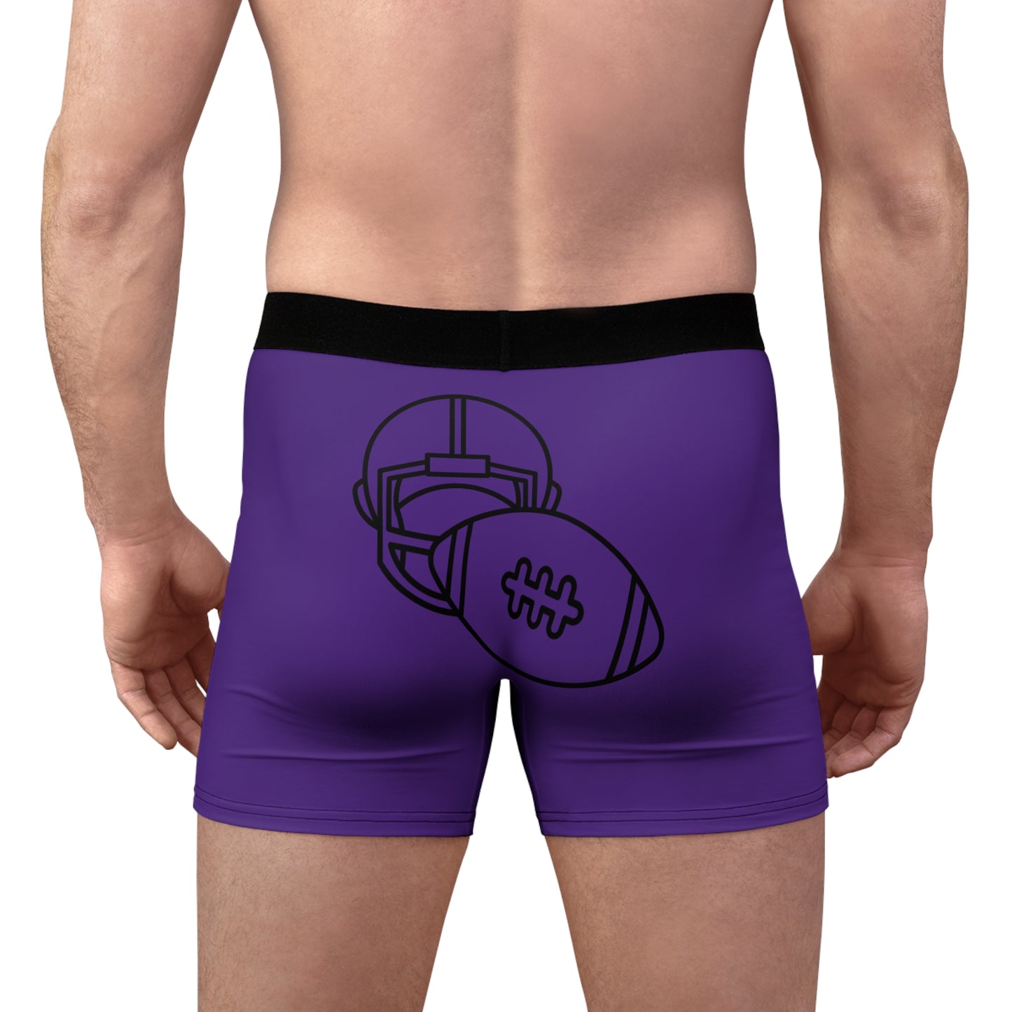 Men's Boxer Briefs Football Purple