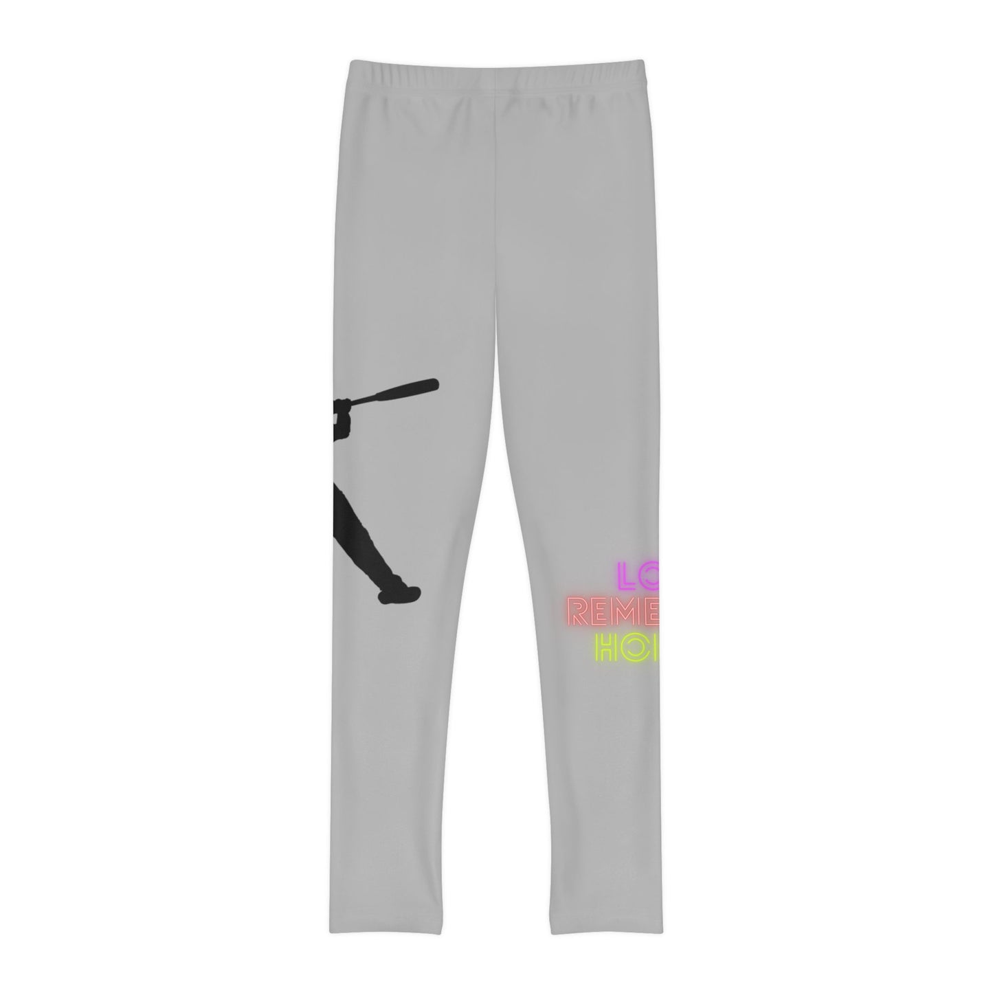 Youth Full-Length Leggings: Baseball Lite Grey