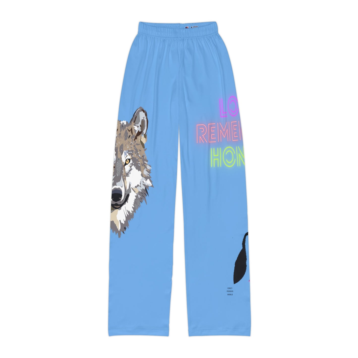 Kids Pajama Pants: Wolves Lite Blue