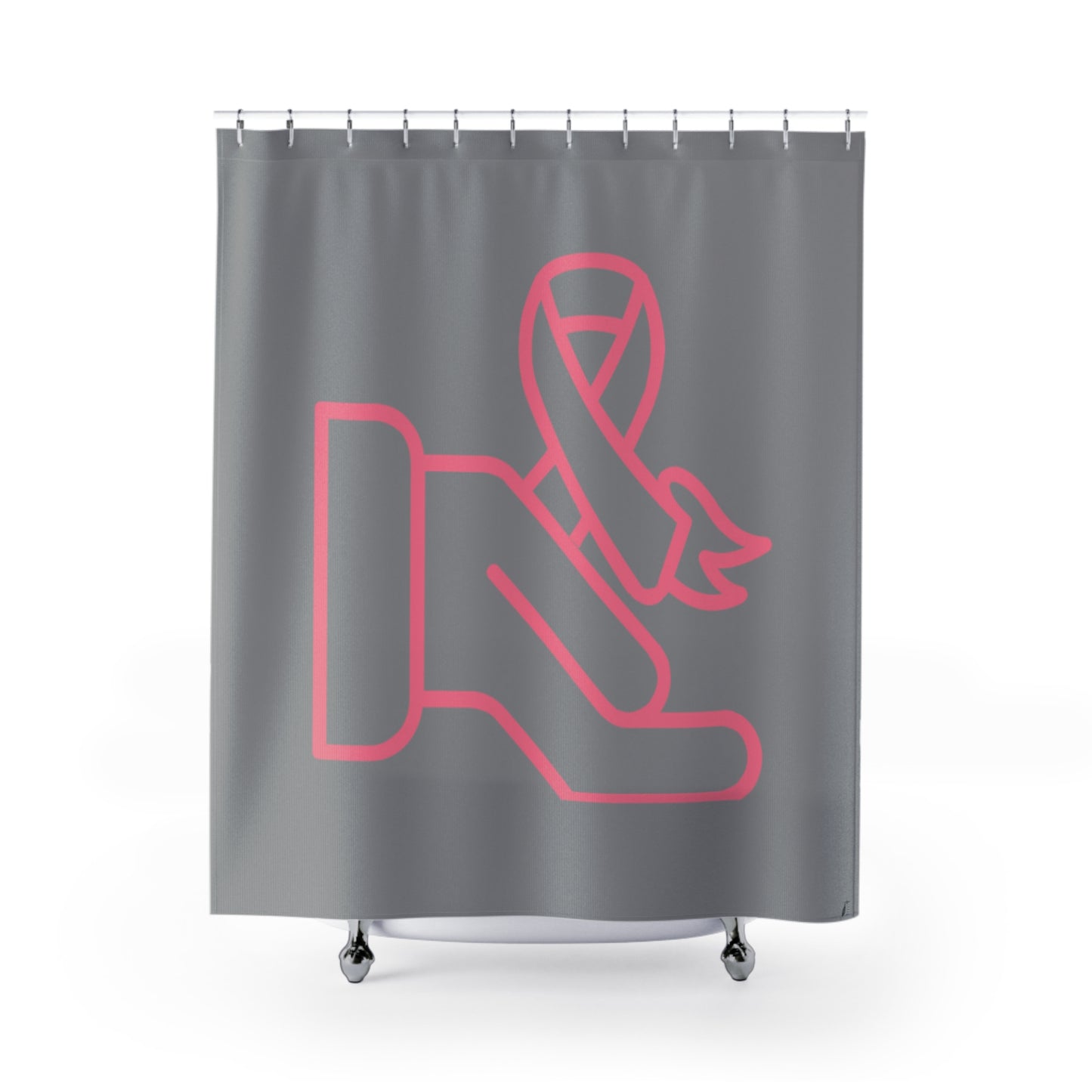 Shower Curtains: #1 Fight Cancer Grey