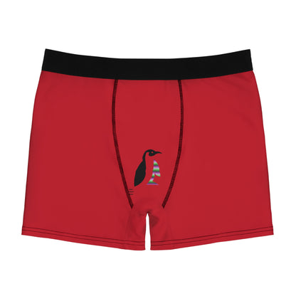 Men's Boxer Briefs: Music Dark Red