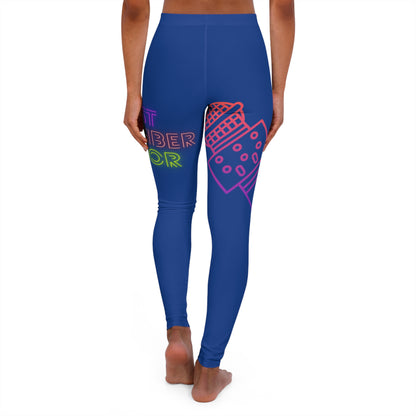 Women's Spandex Leggings: Music Dark Blue