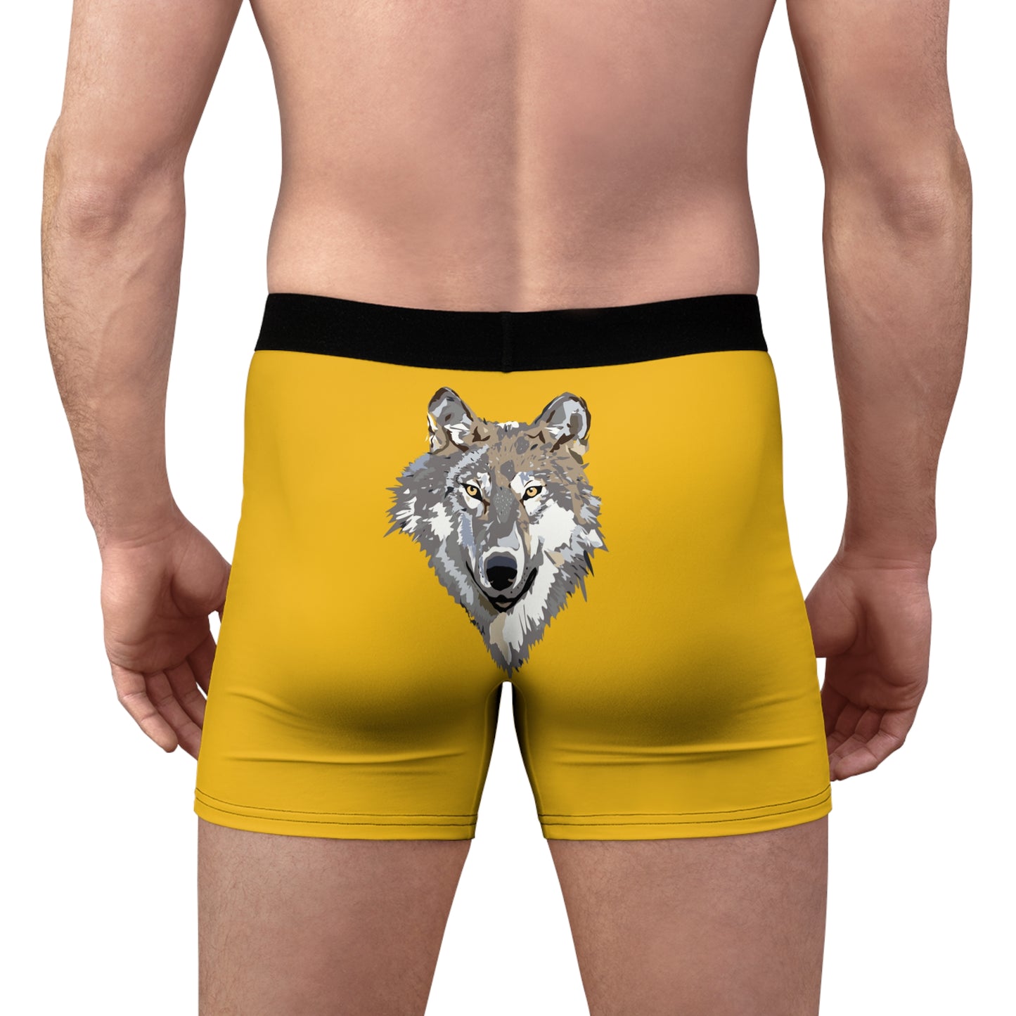 Men's Boxer Briefs: Wolves Yellow