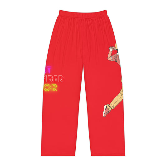 Pambabaeng Pajama Pants: Golf Red