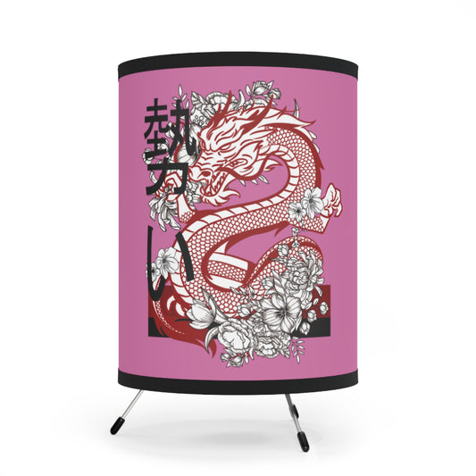 Tripod Lamp with High-Res Printed Shade, US\CA plug: Dragons Lite Pink