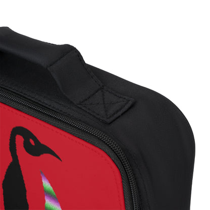 Lunch Bag: Crazy Penguin World Logo Dark Red