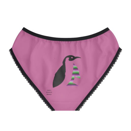 Women's Briefs: Crazy Penguin World Logo Lite Pink