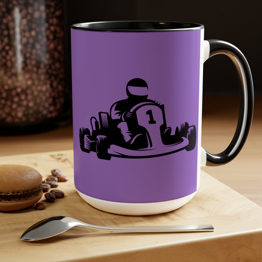 Two-Tone Coffee Mugs, 15oz: Racing Lite Purple